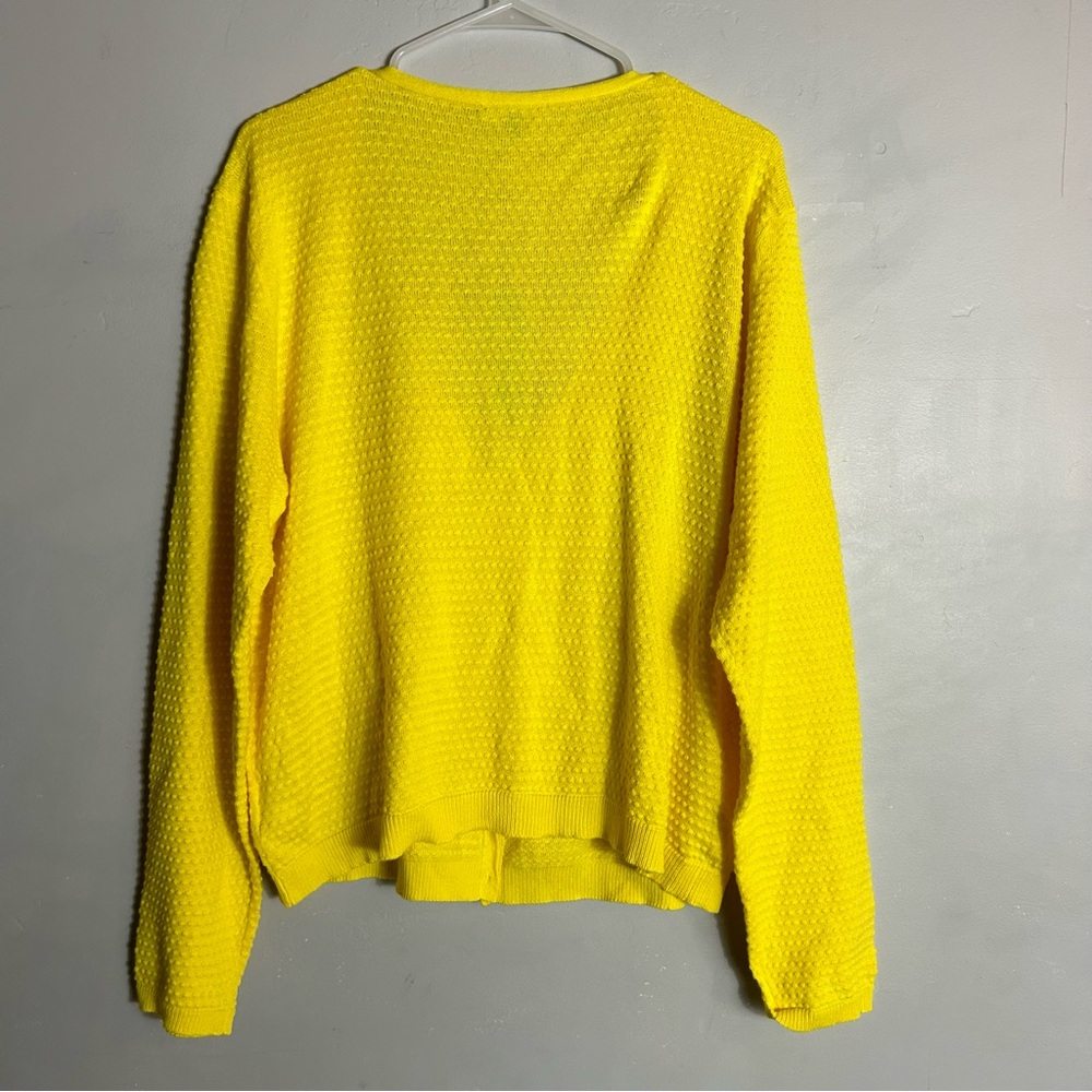Draper James Button Front Cardigan Textured Yellow NWT XL - Picture 3 of 7